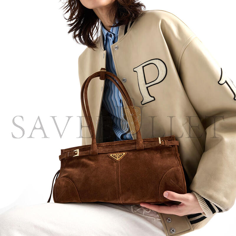 PRADA BONNIE MEDIUM SUEDE HANDBAG 1BA426 (32*15.5*12cm) PRADA BONNIE MEDIUM SUEDE HANDBAG 1BA426 (32*15.5*12cm)